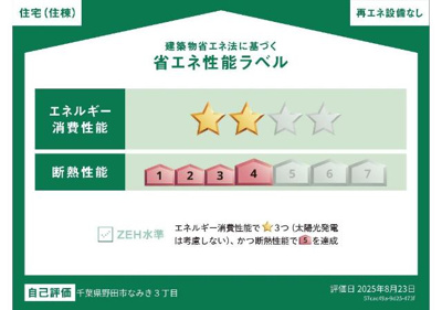 【外観】 | (仮称)　野田市なみき3丁目アパート | 省エネ性能ラベル