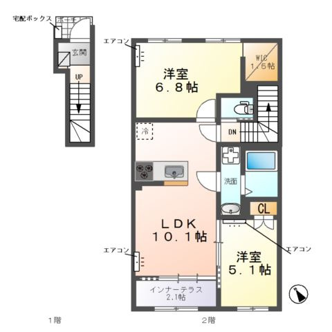 【間取り】 | (仮称)　野田市なみき3丁目アパート