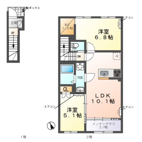 【間取り】 | (仮称)　野田市なみき3丁目アパート
