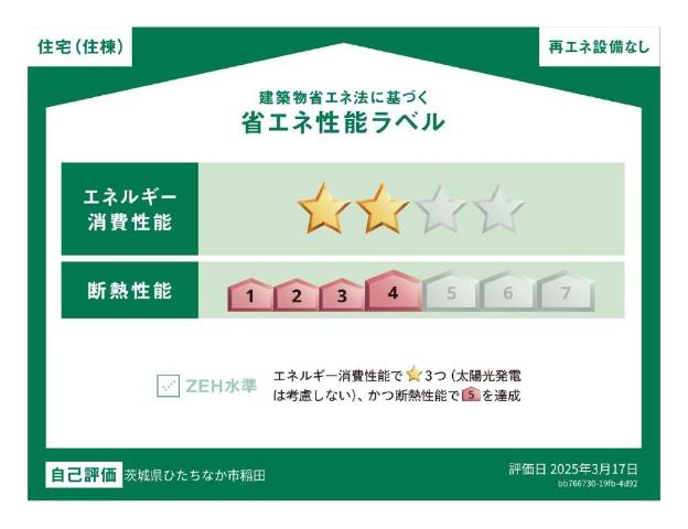 ひたちなか市大字稲田字田向 新築アパートの外観|省エネ性能ラベル