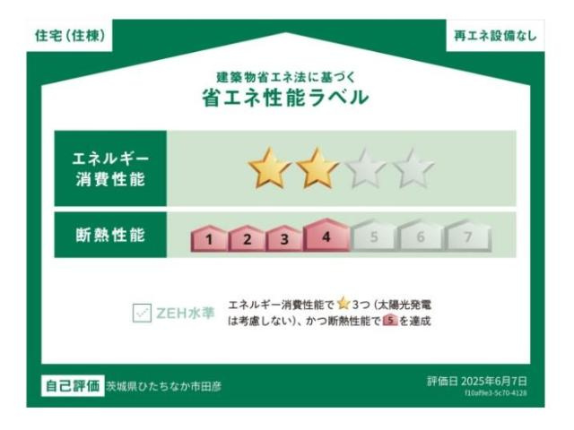 仮）ひたちなか市田彦字雷土 新築アパートの外観|省エネ性能ラベル