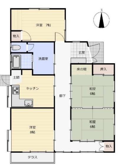 前橋市天川大島町中古一戸建ての間取り