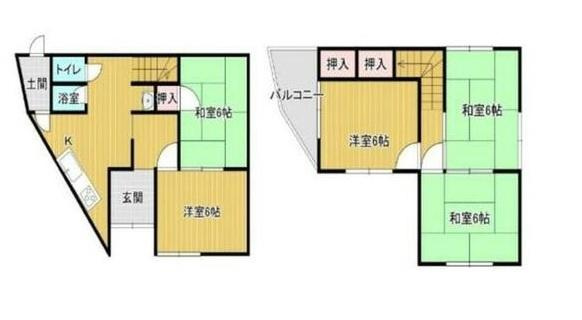 和歌山市杭ノ瀬　中古戸建の間取り