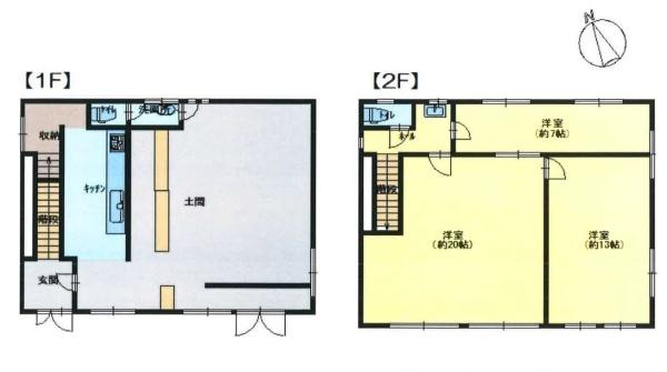 和歌山市市小路　店舗付き住宅の間取り