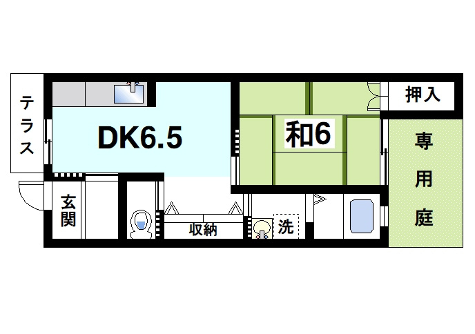 川嶋アパートAの間取り|ゆったりと暮らせる1DKの間取りです。