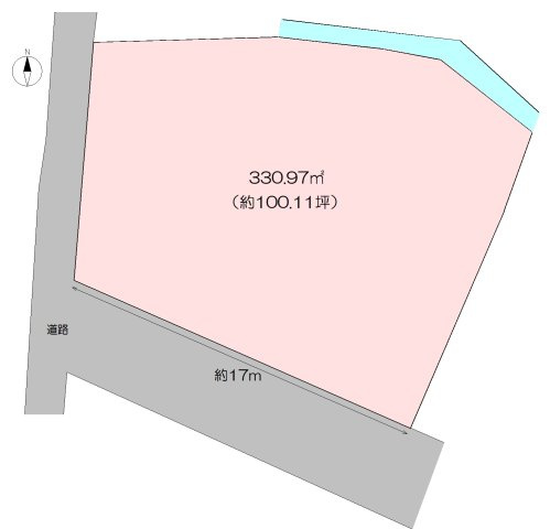 【土地図】 | 売地　南国市明見　＠11.98 | 南側間口約17ｍ