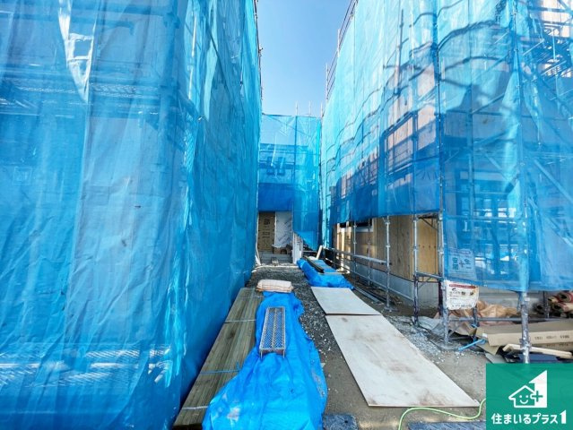 奈良市南京終町　新築一戸建ての外観|現在はこんな感じです。完成までが待ち遠しいですね。