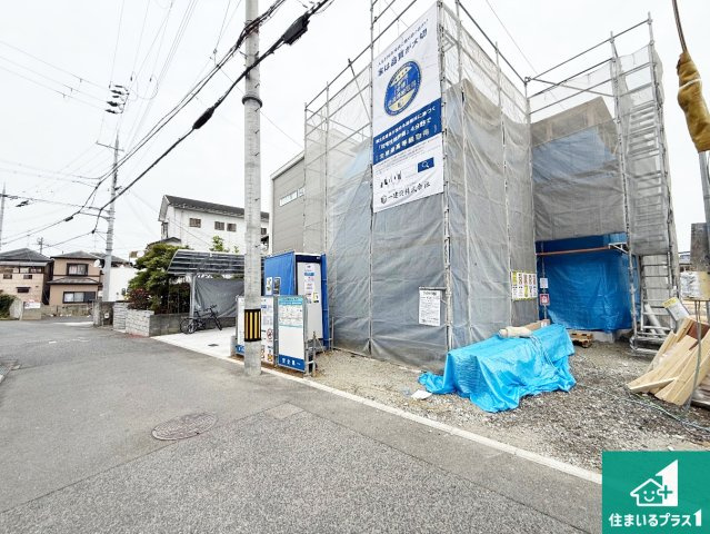 岸和田市八幡町　第2期　新築一戸建ての前面道路含む現地写真|周辺は落ち着いた街並みの住宅地！子育てがしやすい住環境です！まだ未完成ですが、現地でしかわからない事もございます。是非一度ご覧ください。