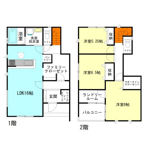 【間取り】 | グラファーレ高崎市下中居町2期ー② | 水回りを最短距離で結んだラクラク家事同線！
ファミリークローゼットやランドリースペースなど完備で生活便利な間取り！