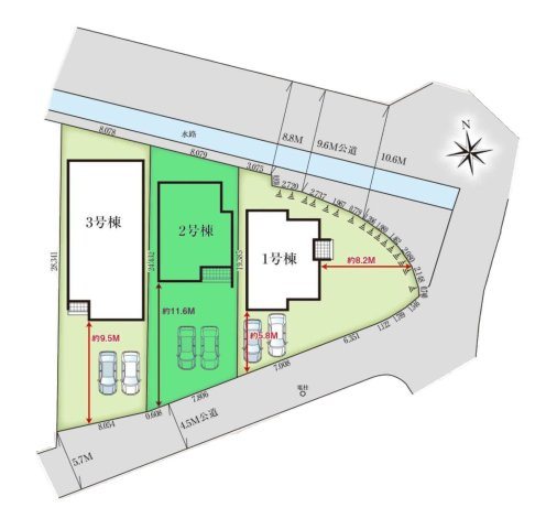 【区画図】 | グラファーレ高崎市下中居町2期ー② | 開放感のある両面接道に面した敷地！
ZEH水準住宅です！