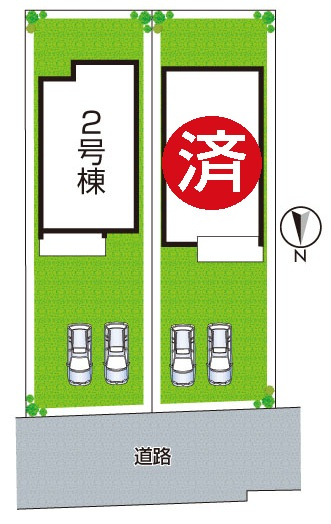 20(祝)21(土)22(日)現地説明会開催中　奈良市大安寺の区画図|全2区画