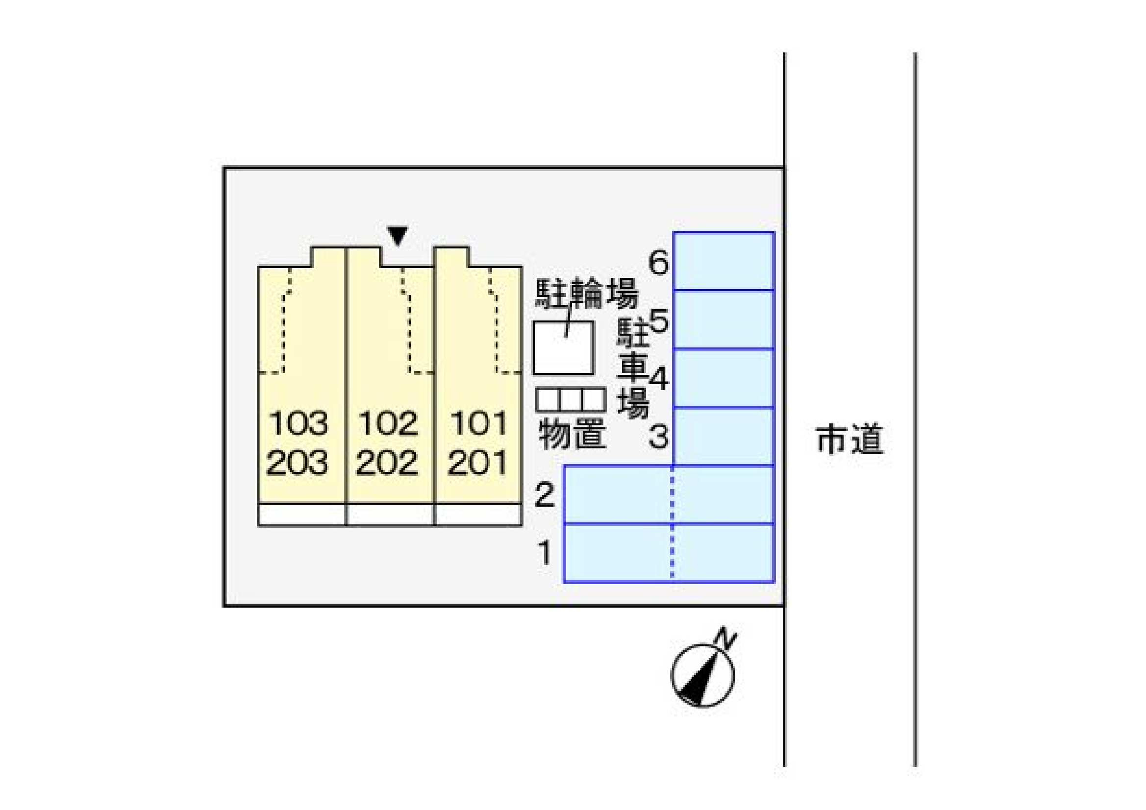 パル　ティ－ルＦの区画図