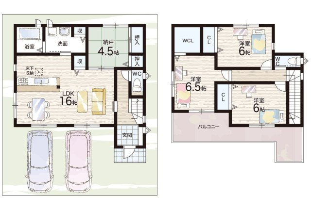 天理市別所町　第2期　新築一戸建ての間取り|1号地