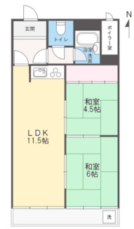 【間取り】 | 伊丹グリーンハイツ | 単身様からお二人様におすすめの２LDKの間取りです♪