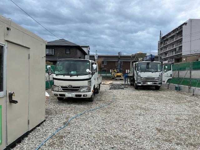 仮）豊山町豊場新栄34-1新築アパートの外観|建築現場