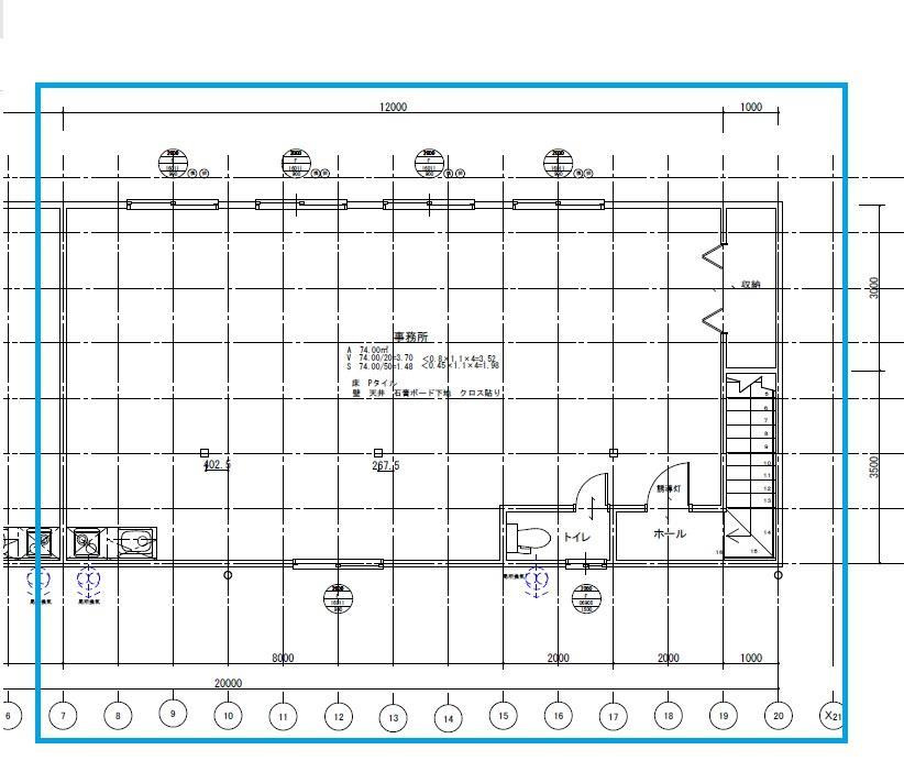 栗東市辻の事務所の区画図