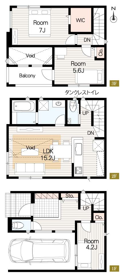 MELDIA東区徳川214③｜名古屋市の戸建ならホームアップの間取り