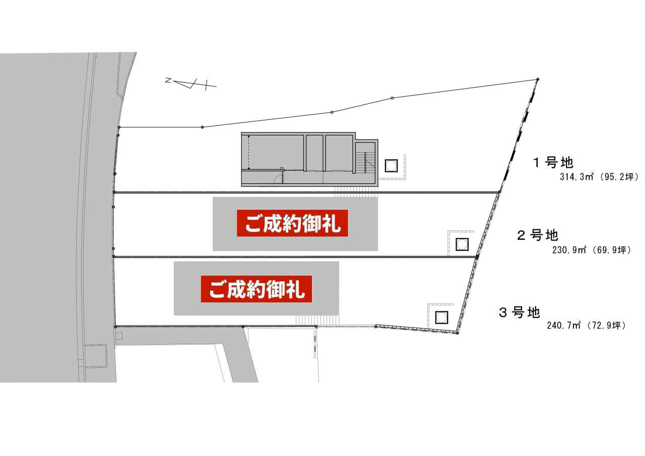 読谷村長浜の売地の区画図