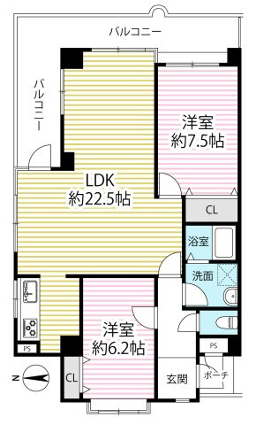 ◆室内リフォーム済◆３階上層階なし広々角住戸◆３沿線利用可能◆パークテラス桃山の間取り
