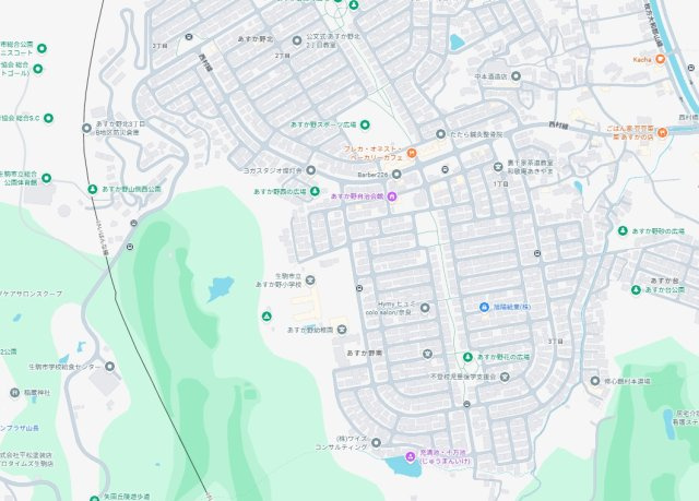 生駒市あすか野南　第1期　新築一戸建ての地図