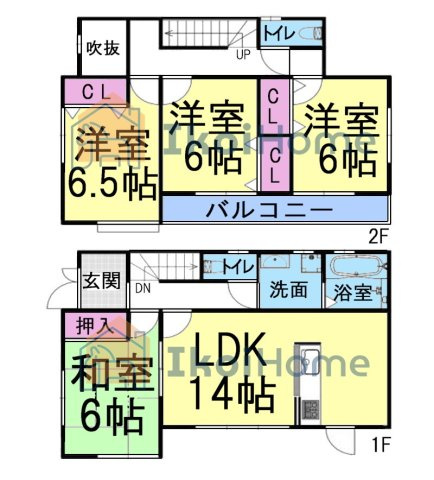 神戸市西区水谷1丁目　中古戸建の間取り|●年中無休：当日予約可●使いやすい4LDKの間取り！全室6帖以上！和室もございます！