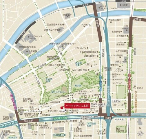 パークアクシス本町の地図