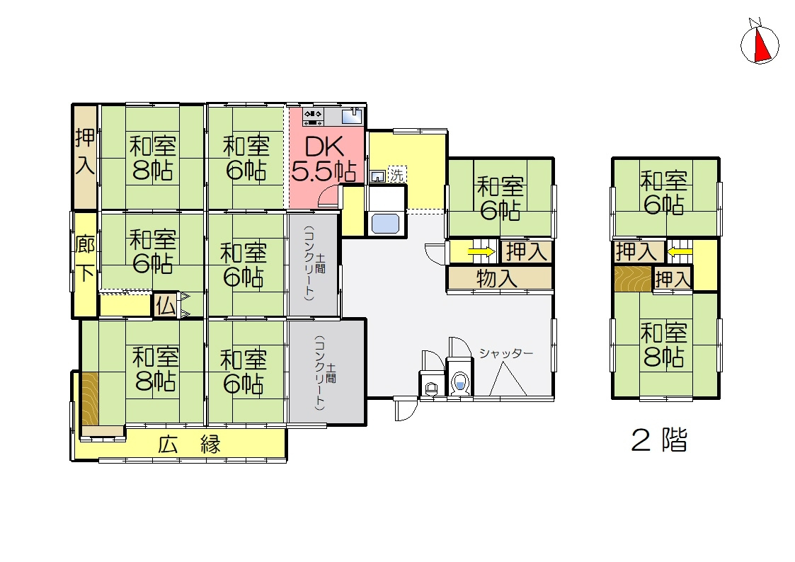 丹波市山南町上滝の中古一戸建の間取り