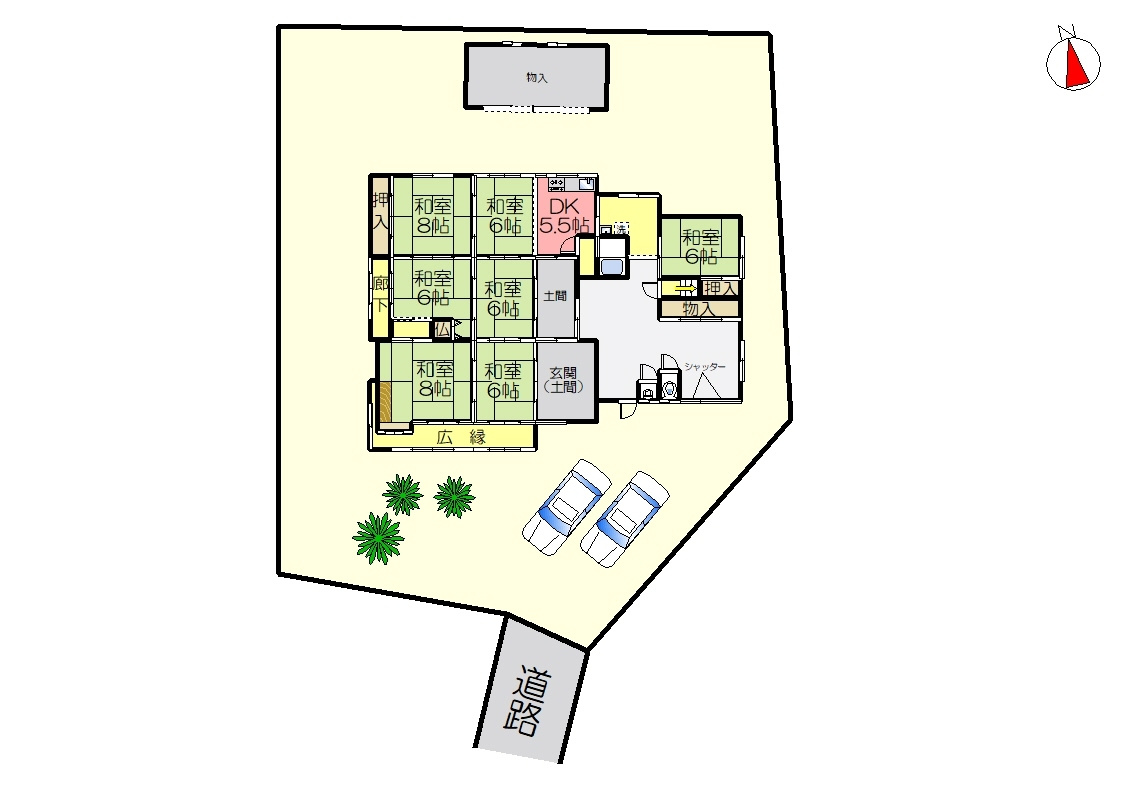丹波市山南町上滝の中古一戸建の区画図