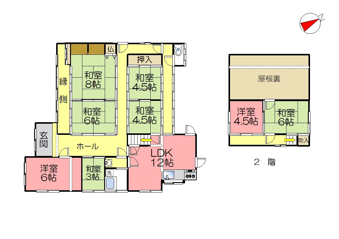 丹波市山南町井原の中古一戸建の間取り