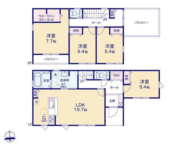 【間取り】 | 春日井市西高山町３丁目17-4『仲介料無料』新築戸建て | 5号棟