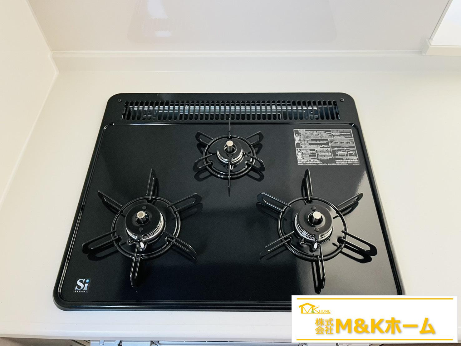 常滑市大和町1丁目　全5棟　1号棟の設備|便利な三口コンロ♪