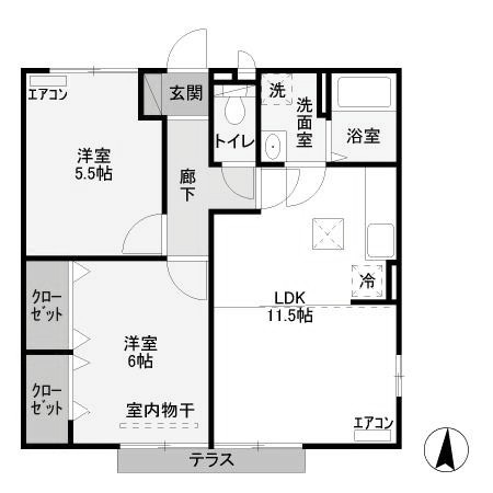 【間取り】 | 西中居ハイツ A | 西中居ハイツA