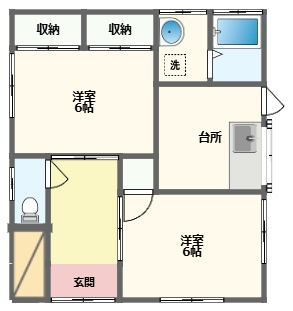 【間取り】 | 振り分けの２DK♪