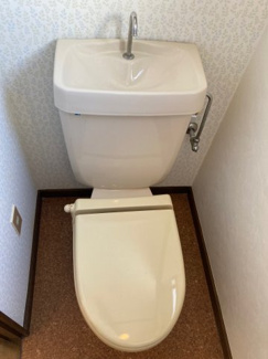 【トイレ】 | アクセントクロスのトイレ、窓ありで換気良し！