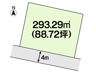 【区画図】 | 土地　玉島阿賀崎三丁目　全1区画　88.72坪 | 土地区画図になります。