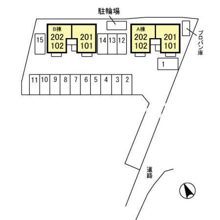 リュエル　Ｂの区画図|高崎、前橋エリアのお部屋探しはエンドスケープまで！お客様の理想お聞かせ下さい♪