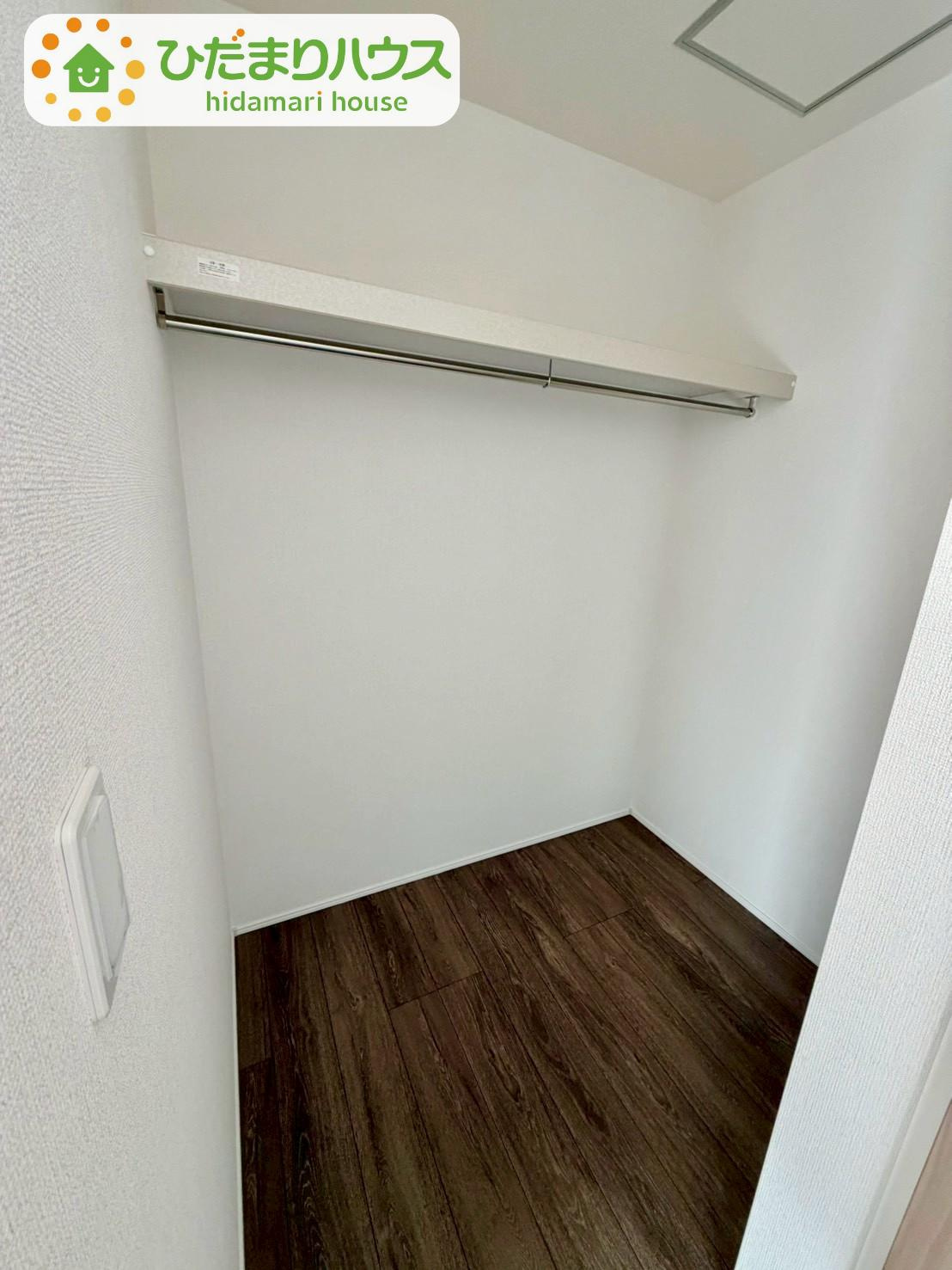 野田市柳沢新田5期　新築戸建　1号棟の収納|お気に入りの服やバッグがたっぷりしまえるウォークインクローゼットがあります♪							
