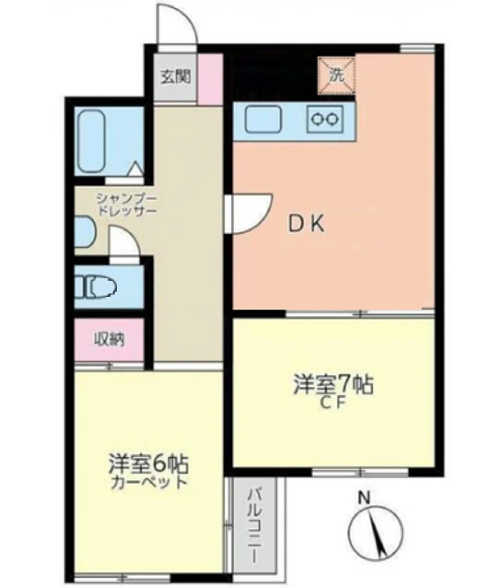 ベルハウス蒲田南の間取り|間取り　南向き