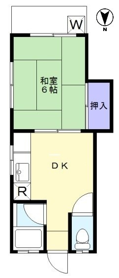 富田コーポ　最上階　角部屋　陽当たり良好の間取り