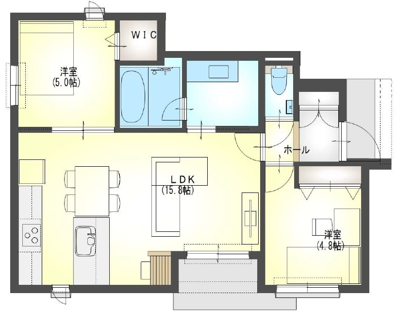 FAMILLE　KIWA　新築　ペット相談　駅近　1フロア1住戸の間取り