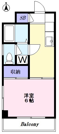 NSハイム　バストイレ別　脱衣所　角住戸の間取り