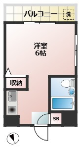 小泉マンション　礼金0　ネット無料　角部屋の間取り