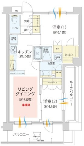 アンビシャスガーデン鶴瀬 の間取り