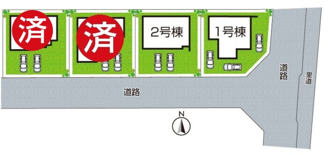 ●5(土)6(日)現地説明会！　桜井市大福　全4邸の区画図|全4区画