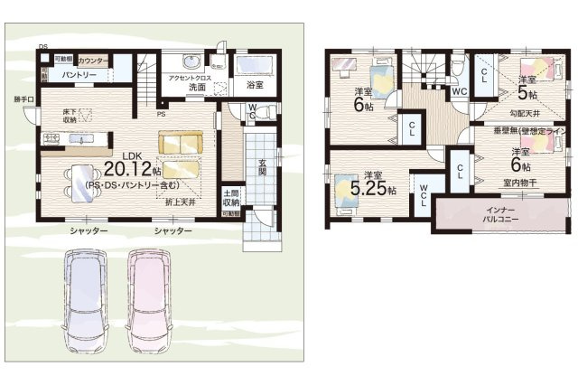 桜井市大福　新築一戸建ての間取り|2号地