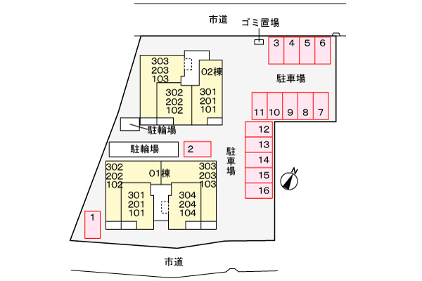 サンロイヤルⅡの区画図