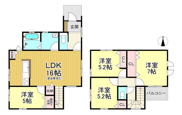 常滑市錦町3丁目　全9区画　4号棟の間取り|4LDK+食品庫☆