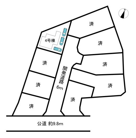 常滑市錦町3丁目　全9区画　4号棟の区画図|全9区画分譲地♪　最終1棟！！