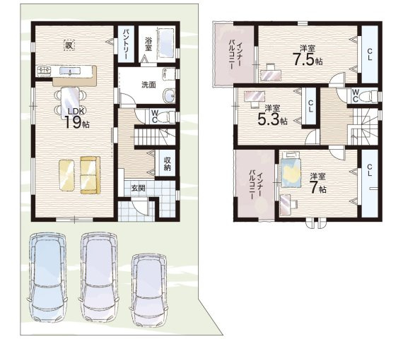 桜井市三輪　第11期　新築一戸建ての間取り