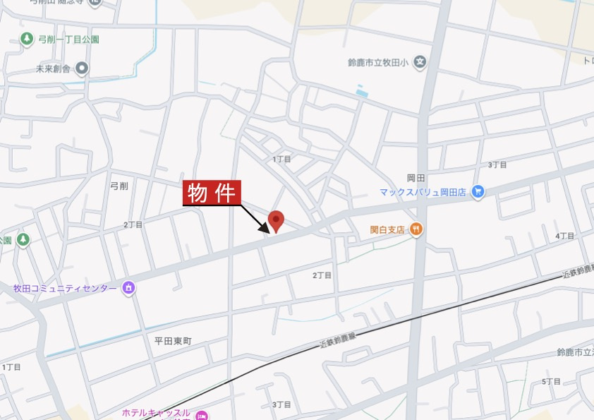 鈴鹿市岡田1丁目の地図|広域Map